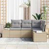 vidaXL Ensemble de canap&eacute; de jardin 4 pcs Beige et Gris clair