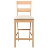 vidaXL Tabourets de bar avec coussins 2pcs naturel bois massif d'h&eacute;v&eacute;a