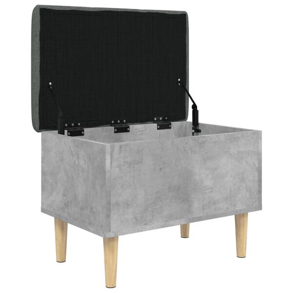 vidaXL Banc de rangement gris b&eacute;ton 62x42x46 cm bois d'ing&eacute;nierie