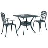 vidaXL Ensemble de tables de jardin 3 pcs Vert Aluminium coul&eacute;