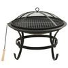 vidaXL Foyer et barbecue avec tisonnier 2 en 1 56x56x49 cm Acier