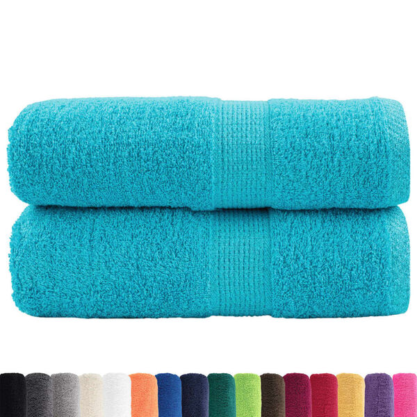 vidaXL Serviettes de toilette premium SOLUND 2 pi&egrave;ces Turquoise 30 x 30 cm 600 g/m&sup2;