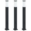 vidaXL Bornes lumineuses avec sortie lot de 3 80 cm noir IP44