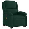 vidaXL Fauteuil de massage inclinable Vert fonc&eacute; Velours