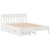 vidaXL Cadre de lit sans matelas blanc 150x200 cm bois de pin massif