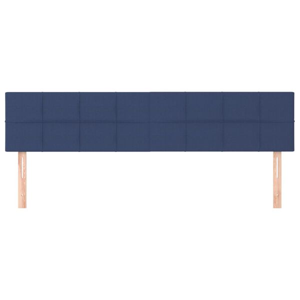 vidaXL T&ecirc;tes de lit Bleu 200x5x78/88 cm Tissu