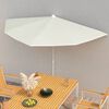 vidaXL Demi-parasol de jardin avec m&acirc;t 180x90 cm sable