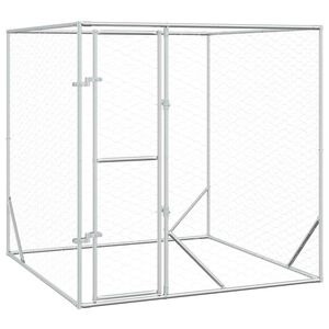 vidaXL Chenil d'ext&eacute;rieur pour chiens argent&eacute; 2x2x2 m acier galvanis&eacute;