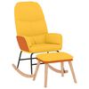vidaXL Chaise &agrave; bascule avec repose-pied Jaune moutarde Tissu