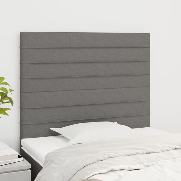 vidaXL T&ecirc;te de lit Gris fonc&eacute; 100x5x118/128 cm Tissu
