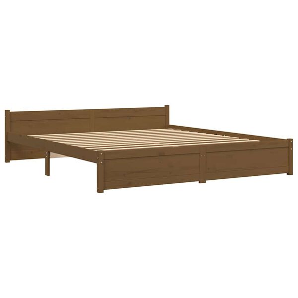 vidaXL Cadre de lit sans matelas marron miel bois massif 200x200 cm