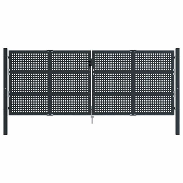 vidaXL Portail de jardin Anthracite 400x150 cm Acier
