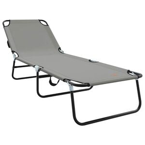 vidaXL Chaise longue pliante Gris 188 x 57 x 86,5 cm Polyester
