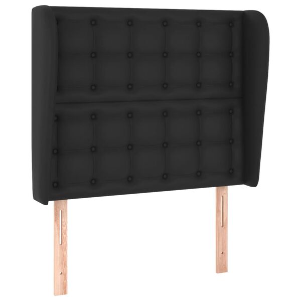 vidaXL T&ecirc;te de lit avec oreilles Noir 103x23x118/128 cm Similicuir