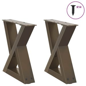 vidaXL Pieds de table basse 2 pi&egrave;ces Acier naturel 30 x (30-31,3) cm Acier