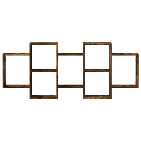 vidaXL &Eacute;tag&egrave;re murale ch&ecirc;ne fum&eacute; 159x18x65 cm bois d'ing&eacute;nierie