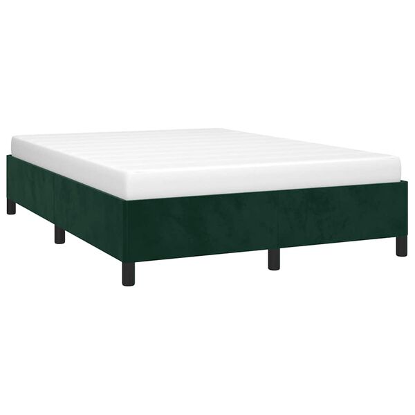 vidaXL Cadre de lit sans matelas vert fonc&eacute; 140x190 cm velours