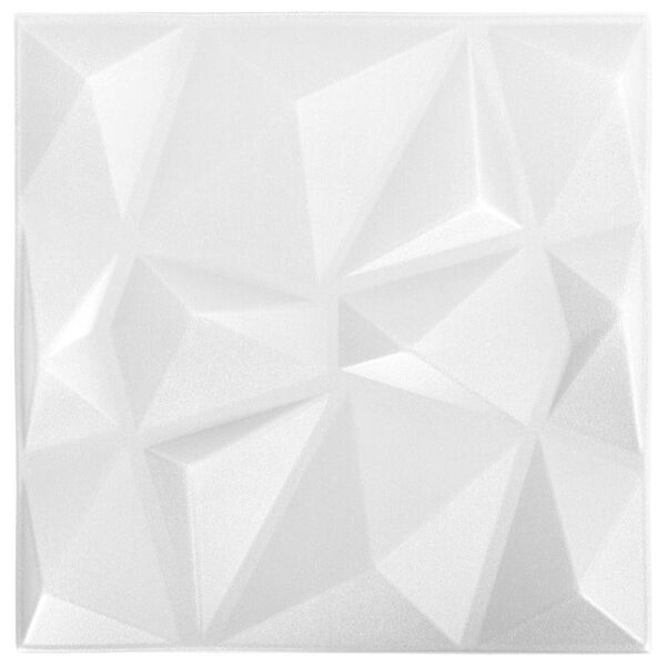 vidaXL Panneaux muraux 12 pcs Blanc Origami 50 x 50 cm Mousse XPS