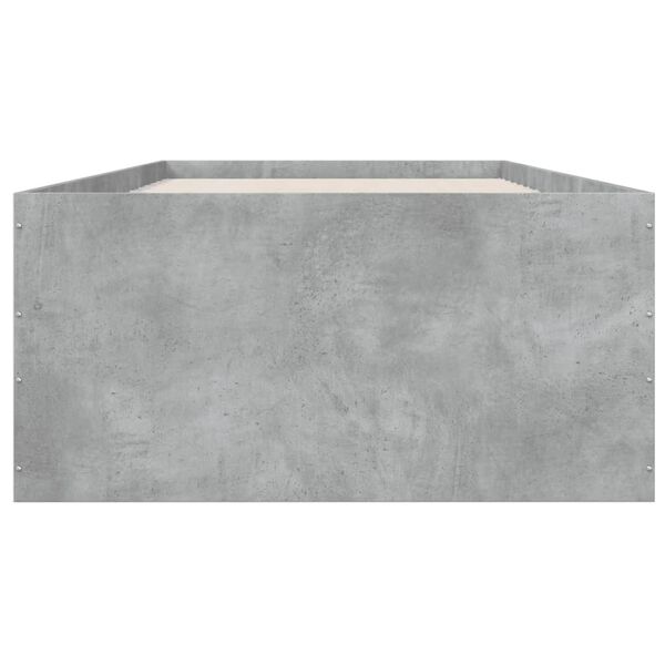 vidaXL Cadre de lit sans matelas gris béton 100x200 cm