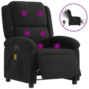 vidaXL Fauteuil de massage inclinable &eacute;lectrique Noir Tissu