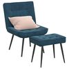 vidaXL Chaise de relaxation avec tabouret Bleu Velours