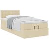 vidaXL Cadre de lit ottoman avec matelas cr&egrave;me 90x190 cm tissu