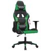 vidaXL Chaise de jeu Noir et vert Similicuir