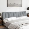 vidaXL Coussin de t&ecirc;te de lit Hanko gris clair 200 cm tissu