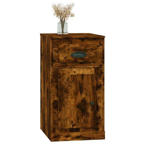 vidaXL Armoire latérale avec tiroir chêne fumé 40x50x75 cm