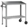 vidaXL Table de rempotage avec roues Argent&eacute; 96 x 50 x 89 cm