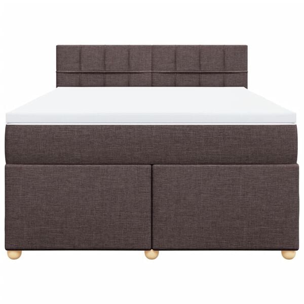 vidaXL Sommier &agrave; lattes de lit avec matelas Marron fonc&eacute; 160x200 cm