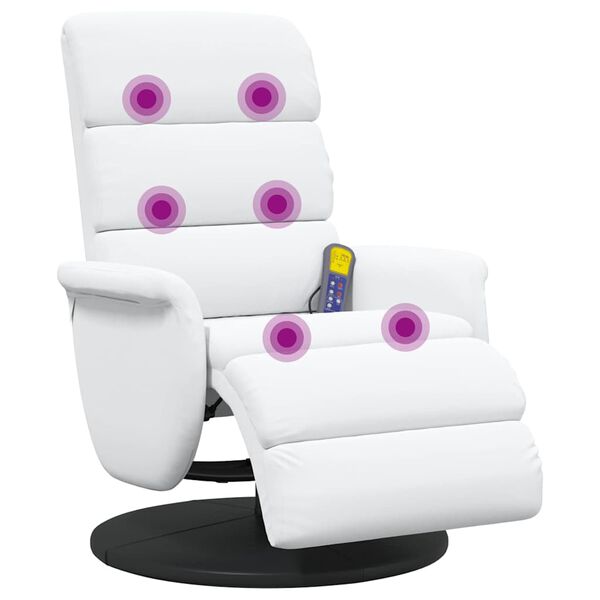 vidaXL Fauteuil inclinable Blanc PU