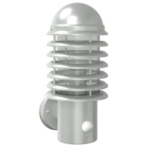 vidaXL Applique murale d'ext&eacute;rieur et capteur argent&eacute; acier inoxydable