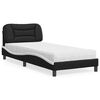 vidaXL Lit avec matelas Hvar noir et blanc 90x190 cm similicuir