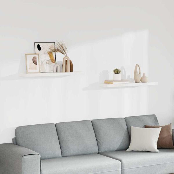 vidaXL &Eacute;tag&egrave;res murales flottantes 2 pcs blanc 90x23,5x3,8 cm MDF