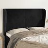 vidaXL T&ecirc;te de lit avec oreilles Noir 147x23x118/128 cm Velours