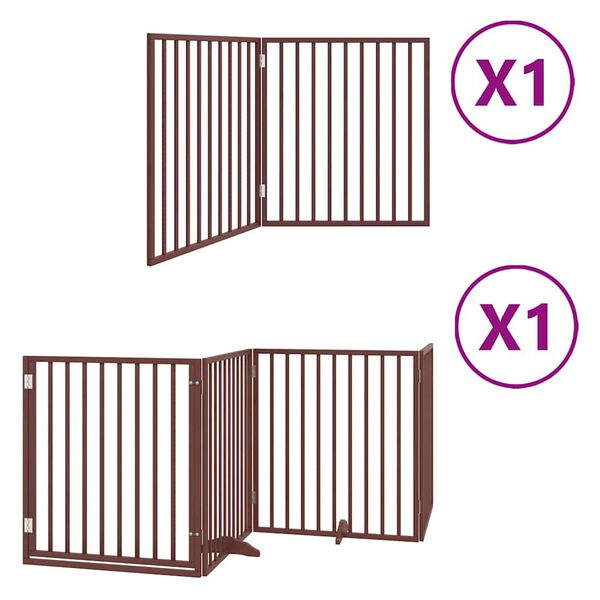 vidaXL Barri&egrave;re pour chien avec porte pliable 6 panneaux bois peuplier