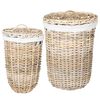 vidaXL Panier &agrave; linge avec couvercle GENDT 2 pc Gris naturel