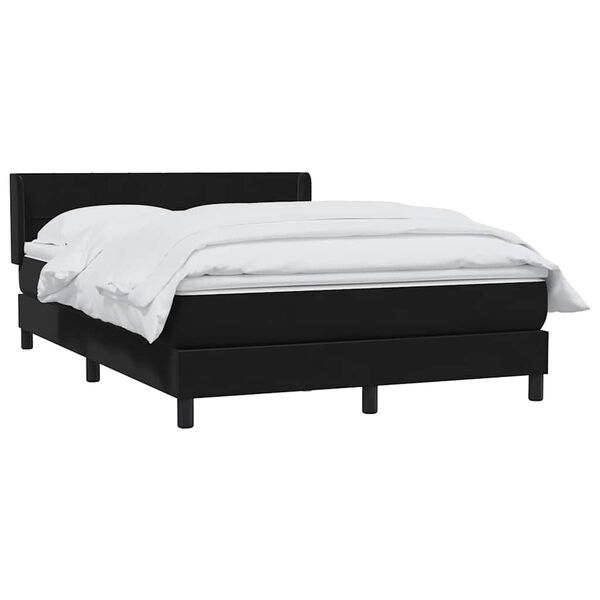 vidaXL Sommier &agrave; lattes de lit avec matelas noir 160x220 cm velours