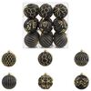 vidaXL Ensemble de boules de No&euml;l XL 18 pc Noir et Or 8 cm Polystyr&egrave;ne