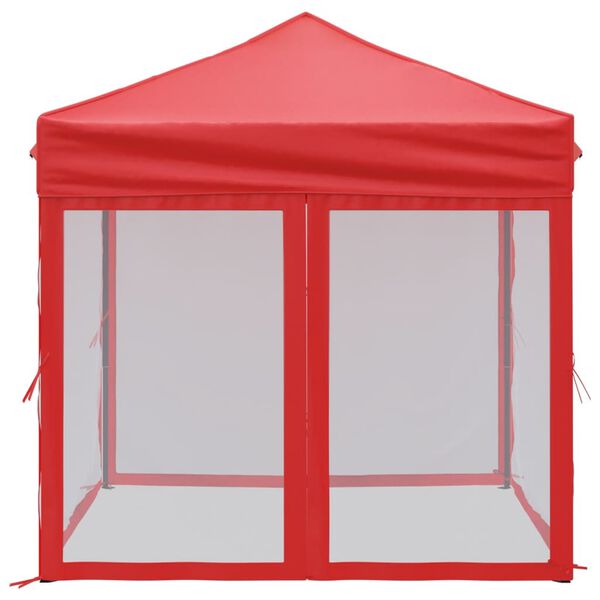 vidaXL Tente de r&eacute;ception pliable avec parois Rouge 2x2 m