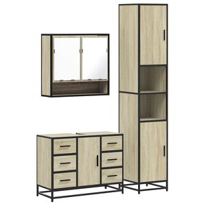 vidaXL Ensemble de meubles de salle de bain 3 pcs ch&ecirc;ne sonoma