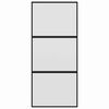 vidaXL Porte coulissante noir 90x205 cm verre tremp&eacute; aluminium