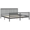 vidaXL Cadre de lit sans matelas gris 200x200 cm bois massif