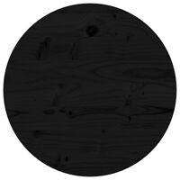 vidaXL Dessus de table rond noir Ø40x3 cm bois de pin massif