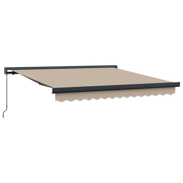 vidaXL Auvent R&eacute;tractable Beige 350 x 250 cm Tissu et M&eacute;tal