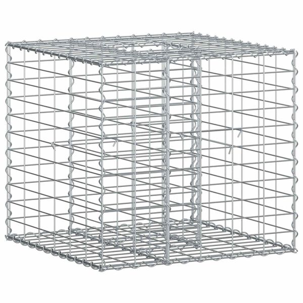 vidaXL Lit sur&eacute;lev&eacute; gabion Argent&eacute; 60 x 60 x 55 cm Acier galvanis&eacute;