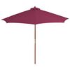 vidaXL Parasol d'ext&eacute;rieur avec m&acirc;t en bois 300 cm rouge bordeaux