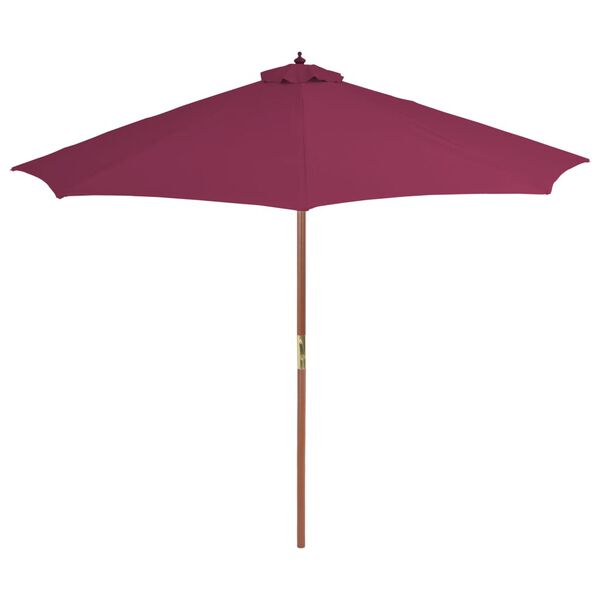 vidaXL Parasol d'ext&eacute;rieur avec m&acirc;t en bois 300 cm rouge bordeaux