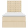 vidaXL Lit avec rangement et matelas Cr&egrave;me 100 x 200 cm Polyester
